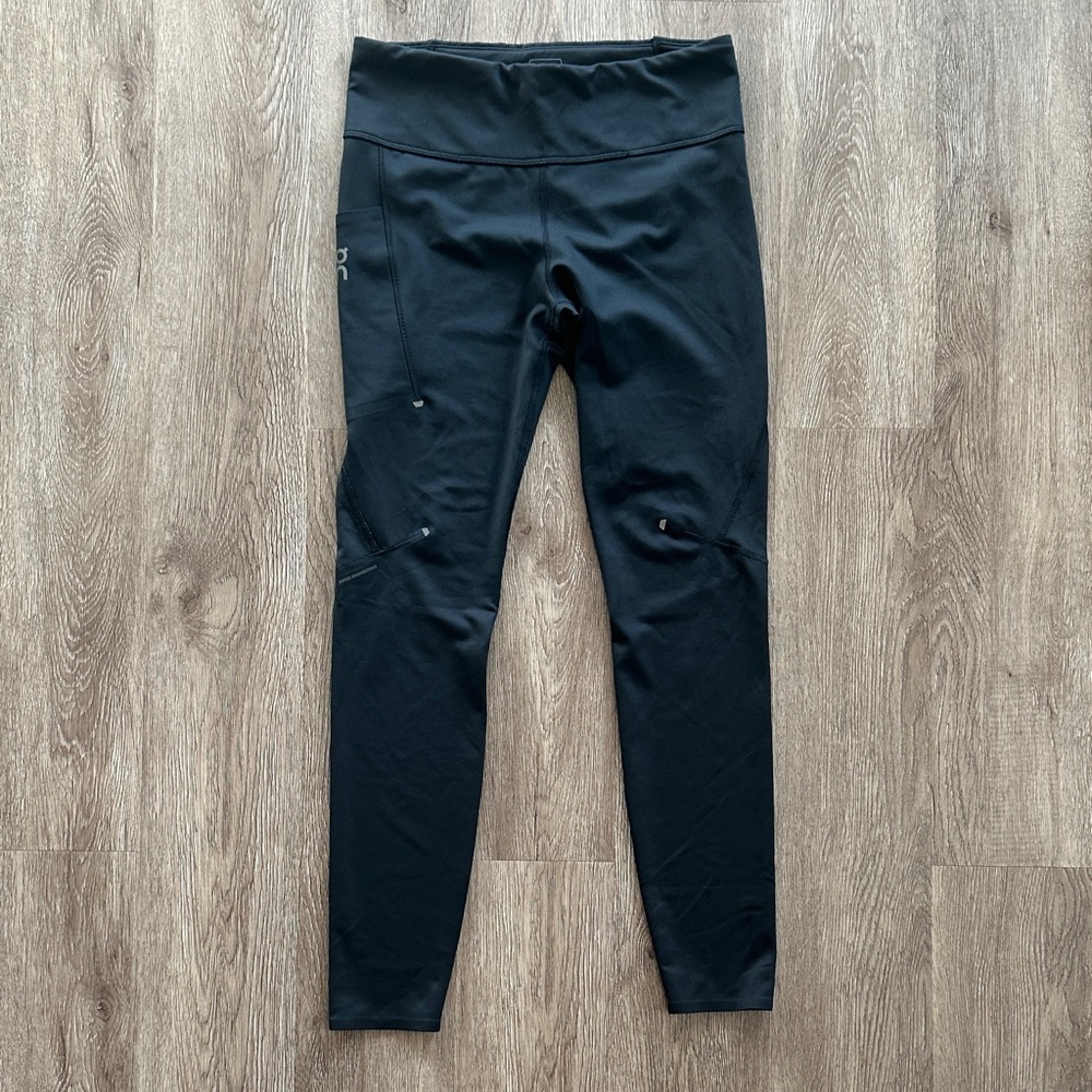 ON Performance 7/8 Tights Leggings Black Medium Pockets Athletic Running